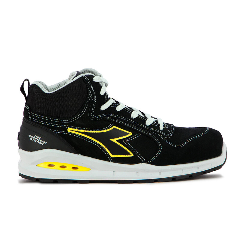 Diadora Safety Shoes Upper Pu Outsolerun Net Ab Mid S3s Negro-negro