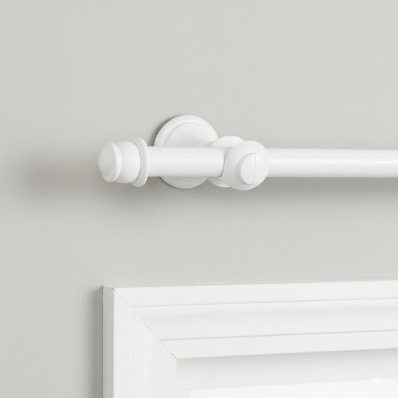 Barrote cortina de metal 1,5 m + 2 Soportes BLANCO