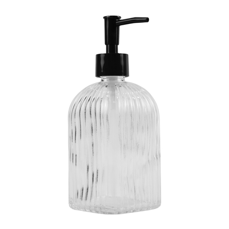 Dispensador de jabón de vidrio 490ml TRANSPARENTE