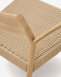 Butaca Yalia de madera maciza roble FSC 100% acabado natural y asiento de cuerda de papel