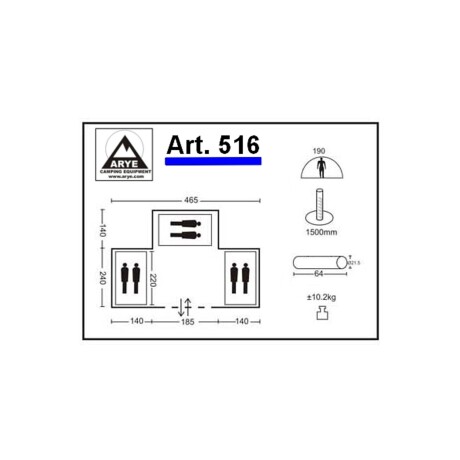 Carpa Arye Estructural 3 Dormitorios 6 Personas Carpa Arye Estructural 3 Dormitorios 6 Personas