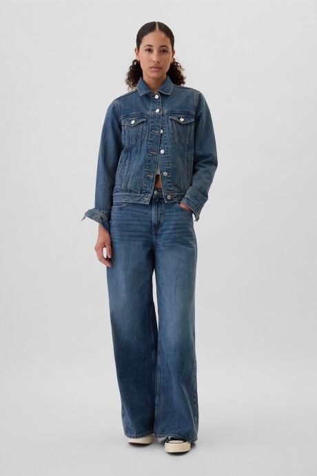 Jean Baggy Mujer Dark Wash