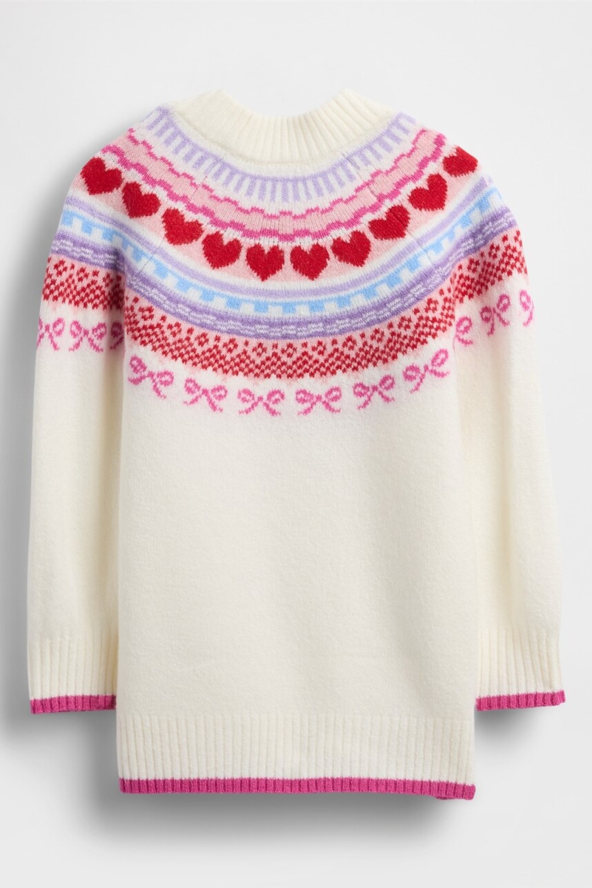 Vestido Buzo Fairisle Toddler Niña Ivory Frost