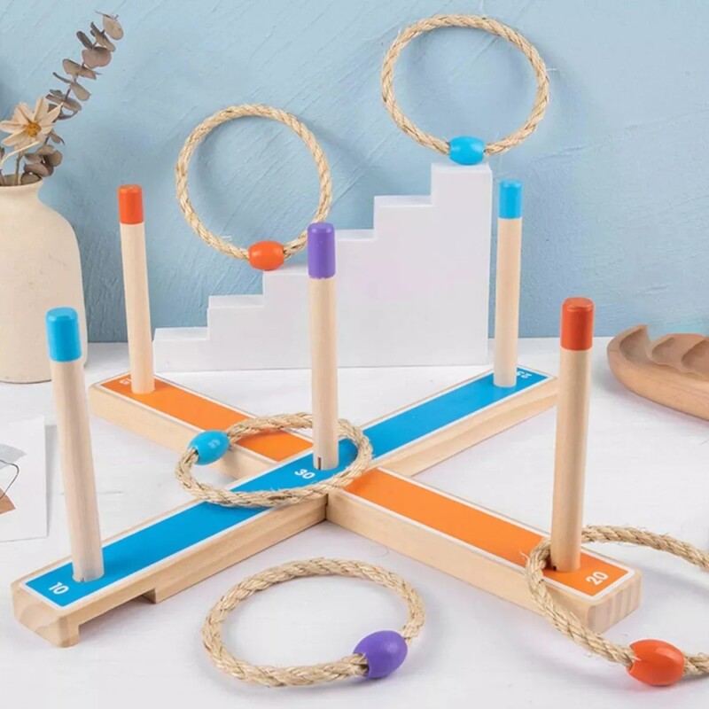 Juego de lanzamiento de Aros de madera Juego de lanzamiento de Aros de madera