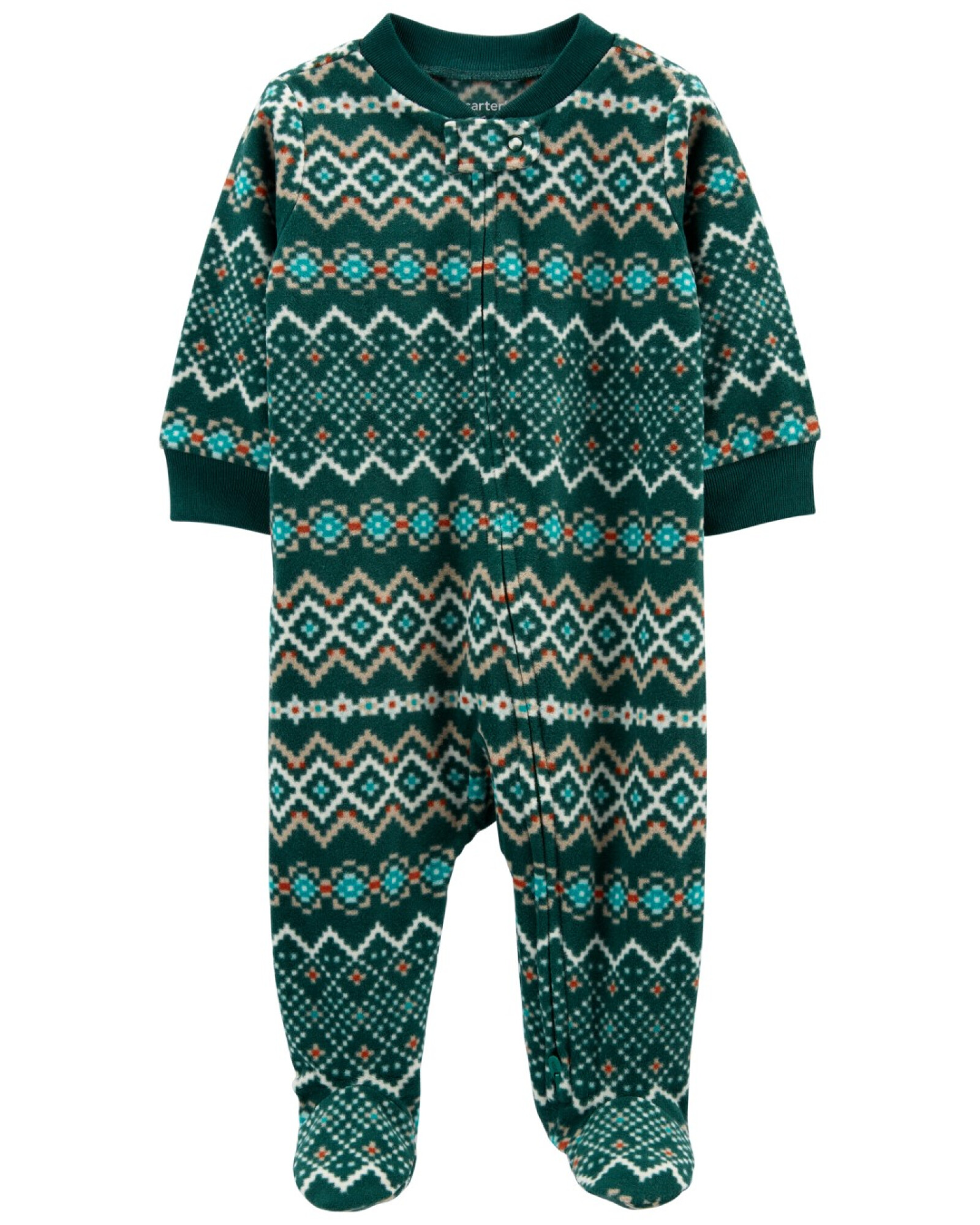 Pijama una pieza de micropolar con pie estampado Sin color