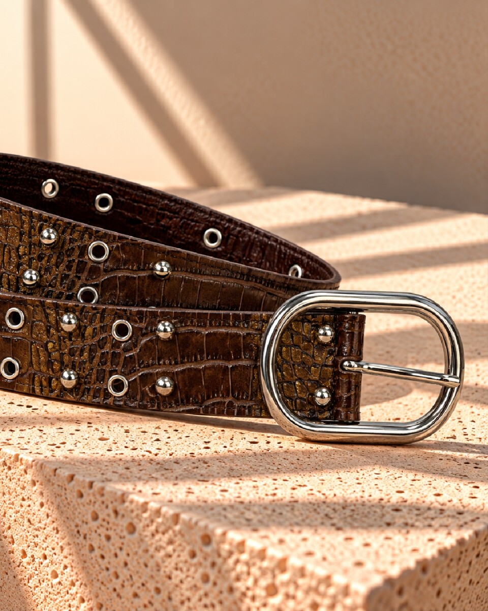 Cinto Snake - Croco Chocolate 