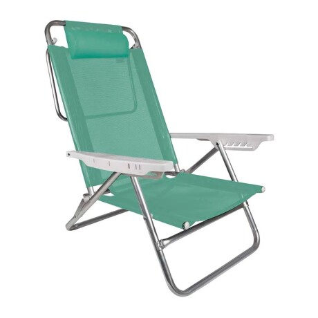 Set X2 Reposeras Sillas Almohada 6Posiciones Alum Mor Summer Verde Claro