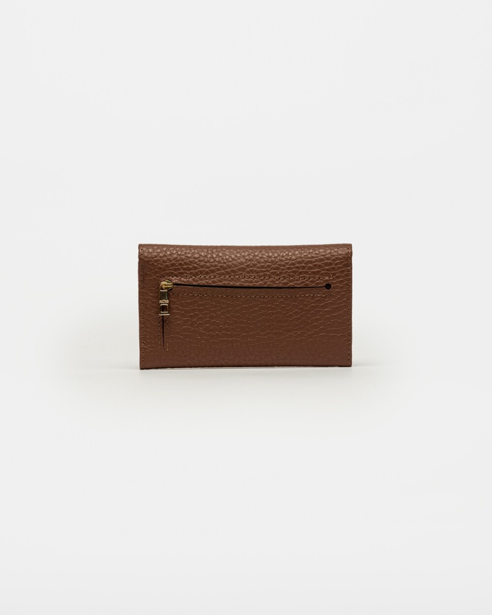 Billetera Katy En Cuero Charol Arrugado Marron