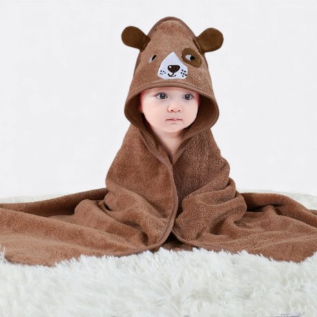 Toalla Para Bebé Con Capucha Perro Marrón