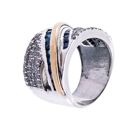 Anillo de plata 925 y double con circonias Anillo de plata 925 y double con circonias