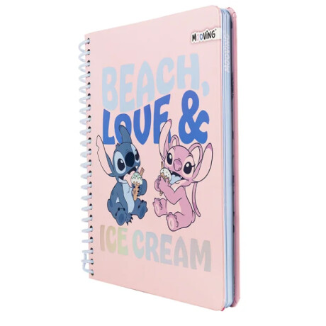 Cuaderno Mooving Premium 1/2 Oficio Stitch con Angel