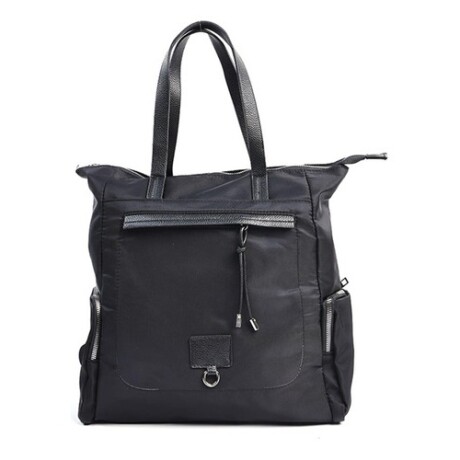 Mochila Cartera 2 en 1 Canva Marion con Detalles en Cuero PU Negra