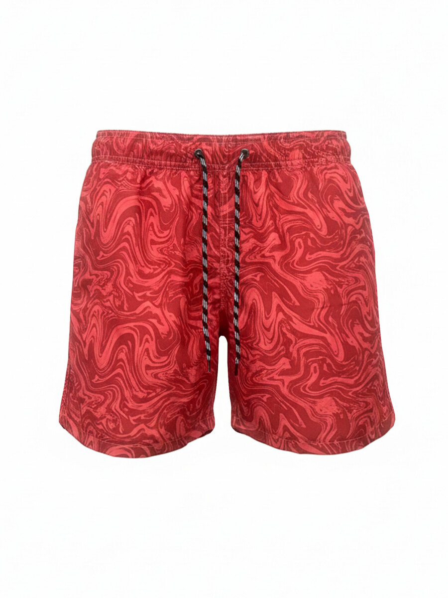 Short de baño estampado - rojo 