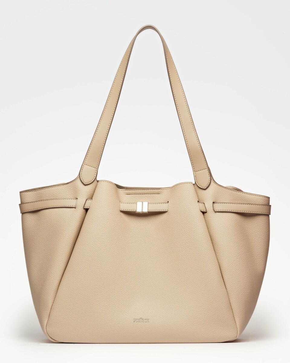 Bolso Marble en efecto cuero graneado - Vison 