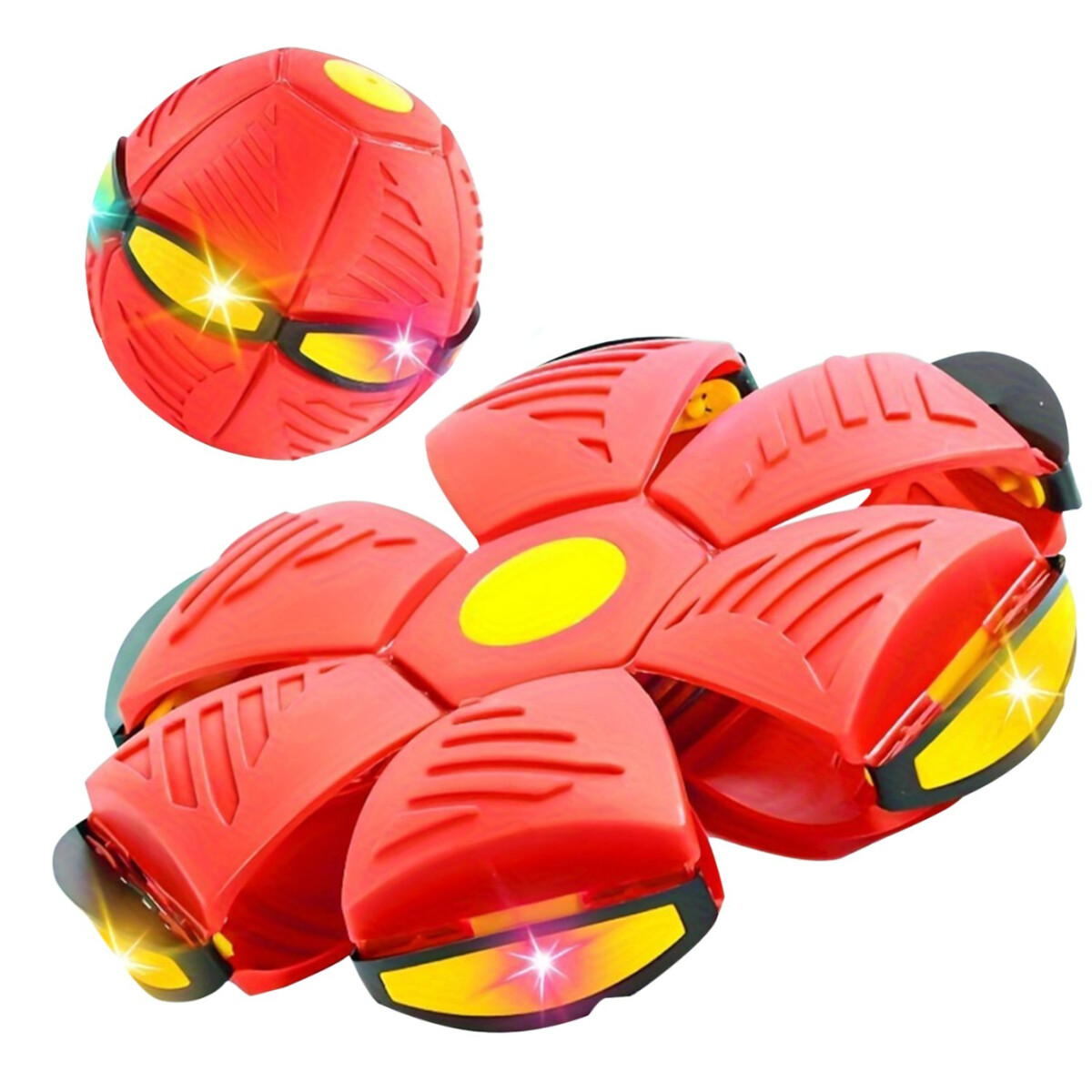 Pelota Magica Plegable Juguete Boomerang Luz Led Juego - Variante Color Rojo 
