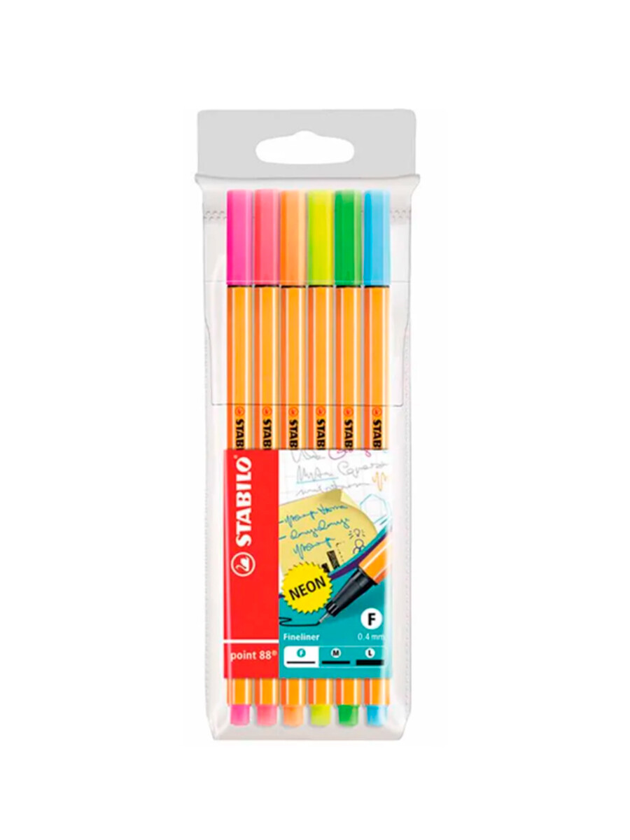 MARCADORES STABILO FLUO X 6 - MULTICOLOR 