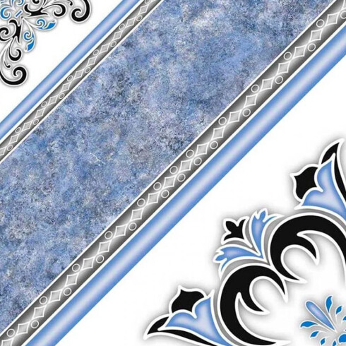 CERAMICA GEOMETRICA 45X45 BRILLANTE AZUL DECORADA GAMAS DE AZUL