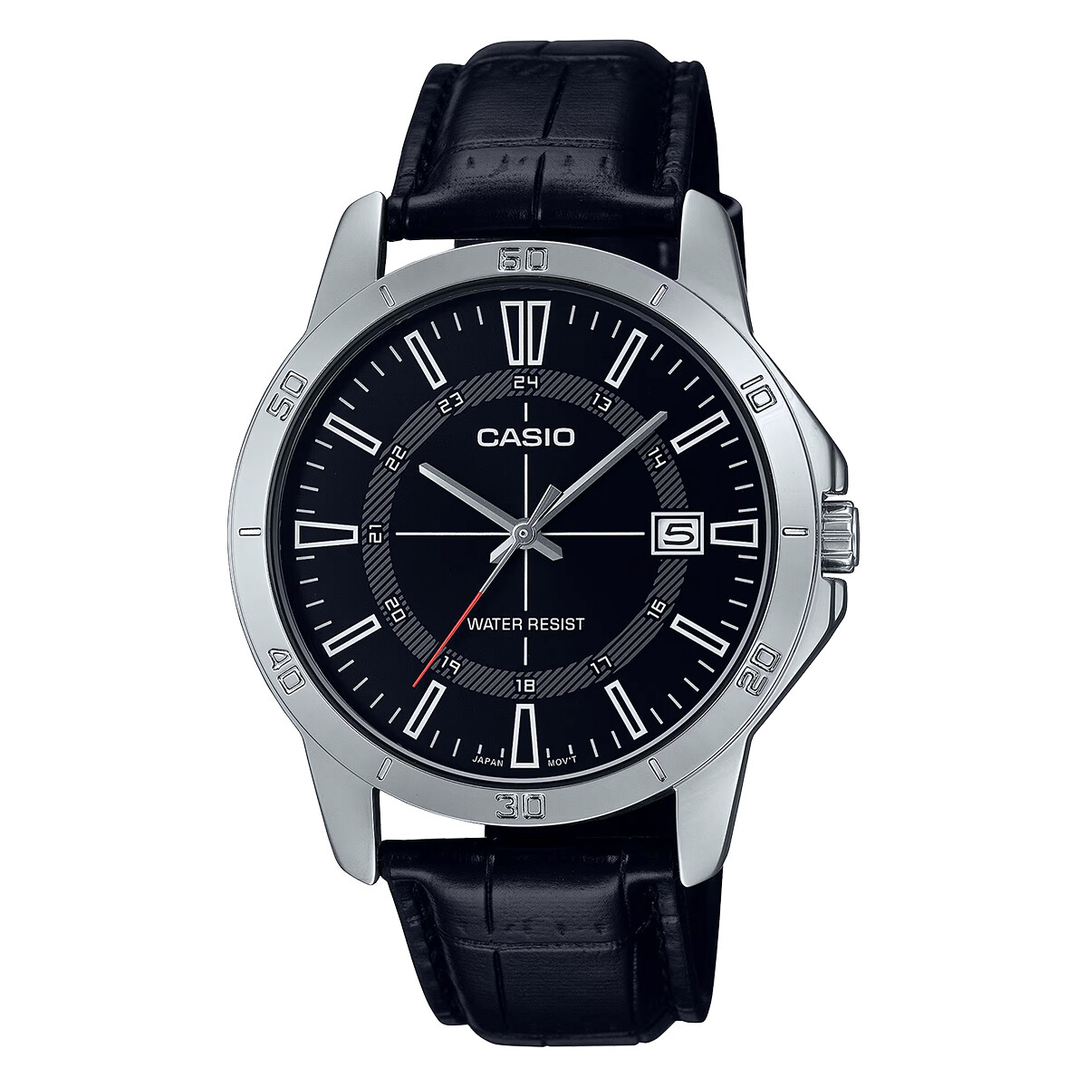 Reloj CASIO MTPV004L-1CUDF en Cuero Negro Esfera 42mm 