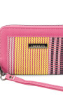 BILLETERA LORENZA TELAR RAYADO GRUESO C/FUCSIA