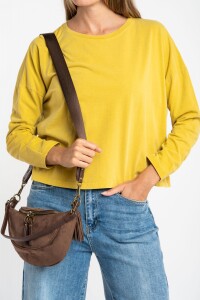 Remera Manga Larga Algodon Lavado Mostaza