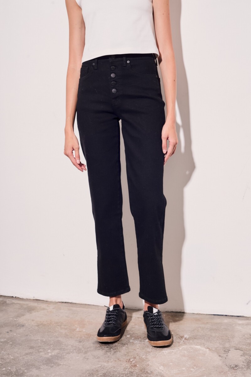 Jean Botones Negro Negro