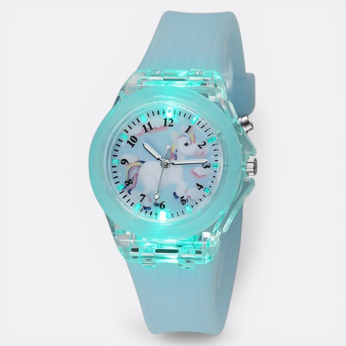 Reloj Unicornio Infantil De Pulsera Con Luz Colores - Turquesa 