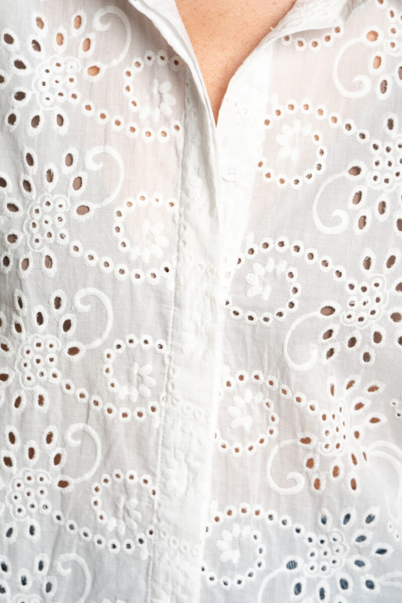 Camisa Broderie Crudo