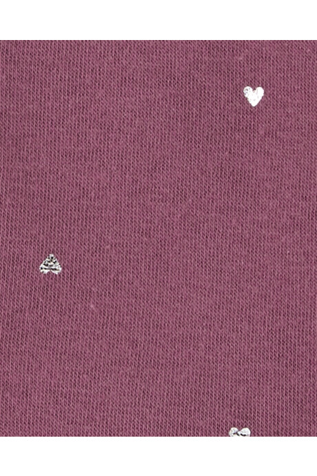 Campera de algodón con felpa con capucha, logo y diseño corazones. Talles 2-5T Sin color