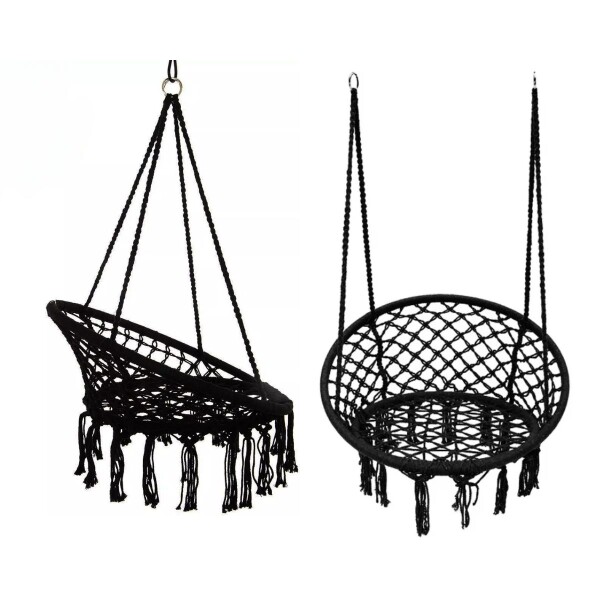 Hamaca Paraguaya Silla Colgante Redonda Interior Exterior Jardin Patio Imback Color Negro Hamaca Paraguaya Silla Colgante Redonda Interior Exterior Jardin Patio Imback Color Negro