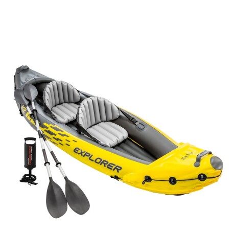 INTEX KAYAK DOBLE INFLABLE EXPLORER K2 + REMOS + INFLADOR Intex Kayak Doble Inflable Explorer K2 + Remos + Inflador