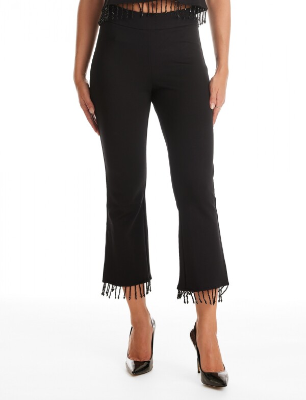 Pantalon Flecos De Cuentas NEGRO