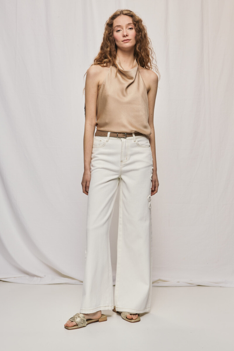 PANTALÓN FLORALA Blanco