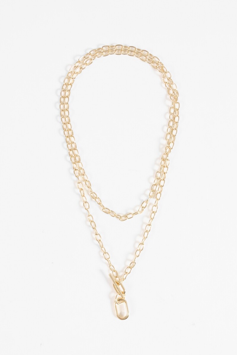 Collar cadena dije curvo dorado