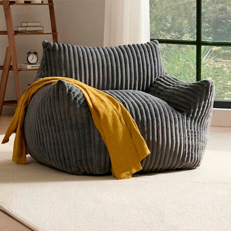 Sillón Sofá Puff Gigante Cloudnest 1 Cuerpo Pana Gris