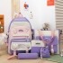 Set Mochila Impermeable Kawaii Estilo Coreano 5 Piezas Variante Color Violeta