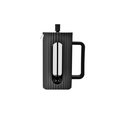 Cafetera prensa manual con embolo facetada - 600ml Negro