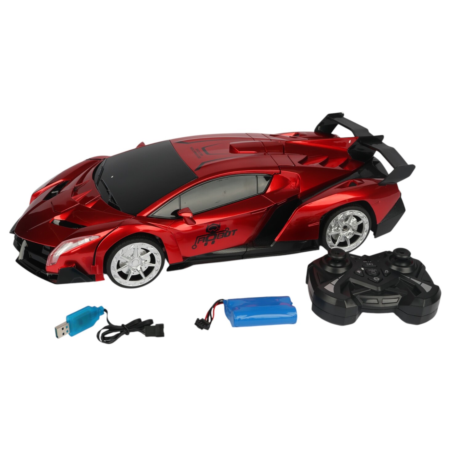 Auto robot transformer a control remoto rojo — Game Stop