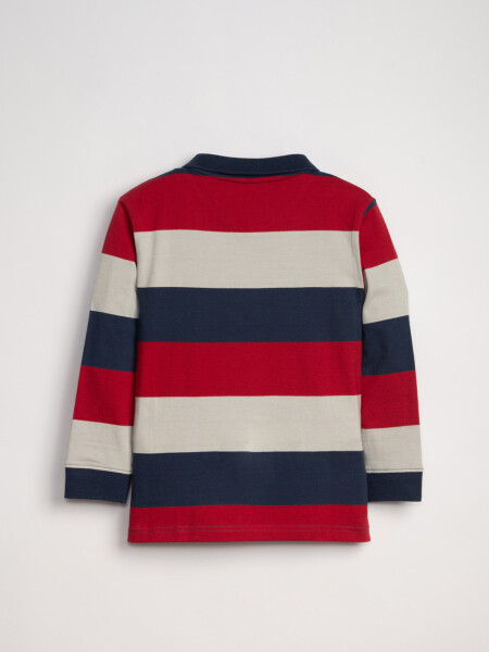 REMERA Manga larga POLO RAYAS Azul, Bordo Y Crudo