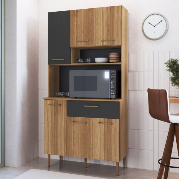 KIT COCINA 6 PUERTAS 1 CAJON NOGAL/GRAFITO KIT COCINA 6 PUERTAS 1 CAJON NOGAL/GRAFITO