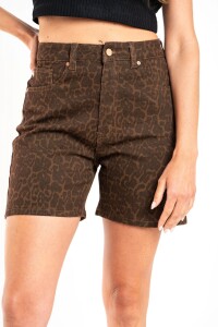 Short Animal Print Marron