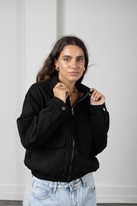 Campera AMALFI gamuza negro