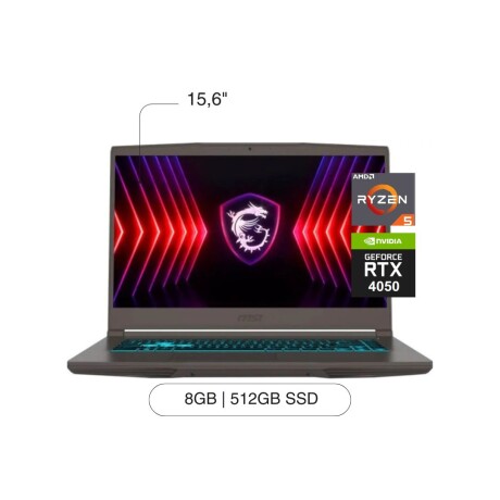 Notebook MSI Thin A15 15,6' FHD 512GB / 8GB RAM Ryzen 5-7535HS RTX4050 W11 Notebook MSI Thin A15 15,6' FHD 512GB / 8GB RAM Ryzen 5-7535HS RTX4050 W11