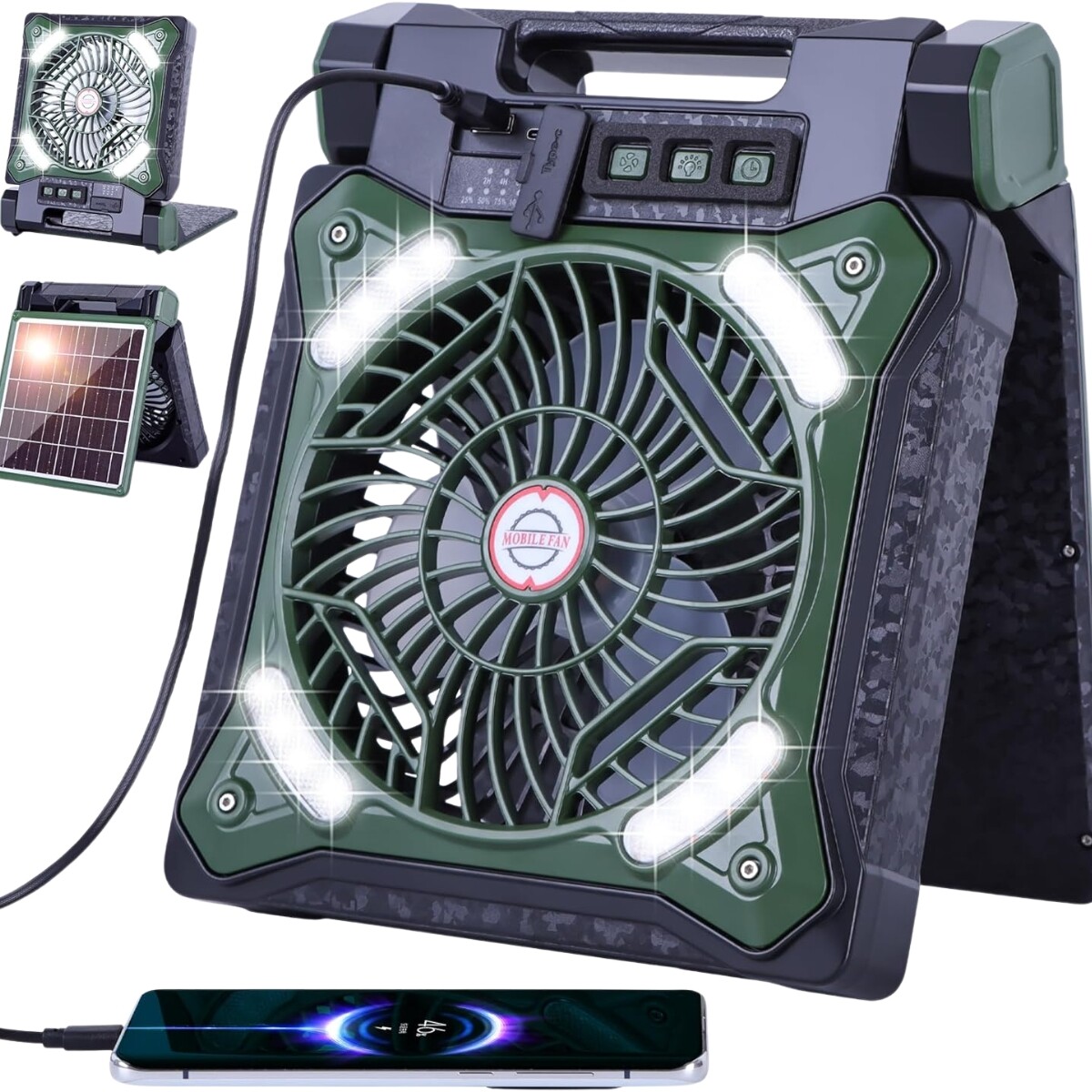 Ventilador portatil con panel solar 