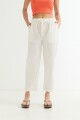 Pantalón ancho lino BLANCO