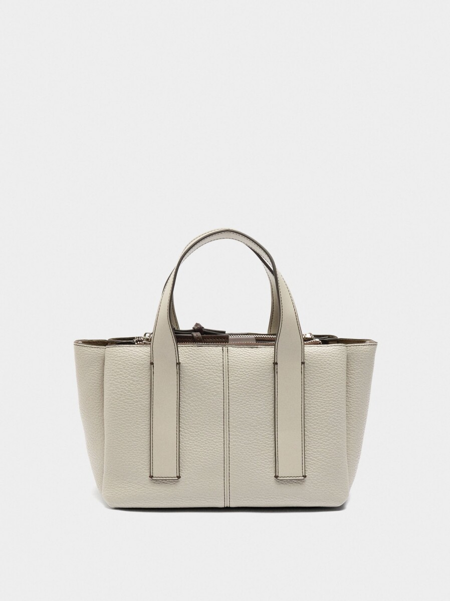 Bolso Tote Con Textura - crudo 