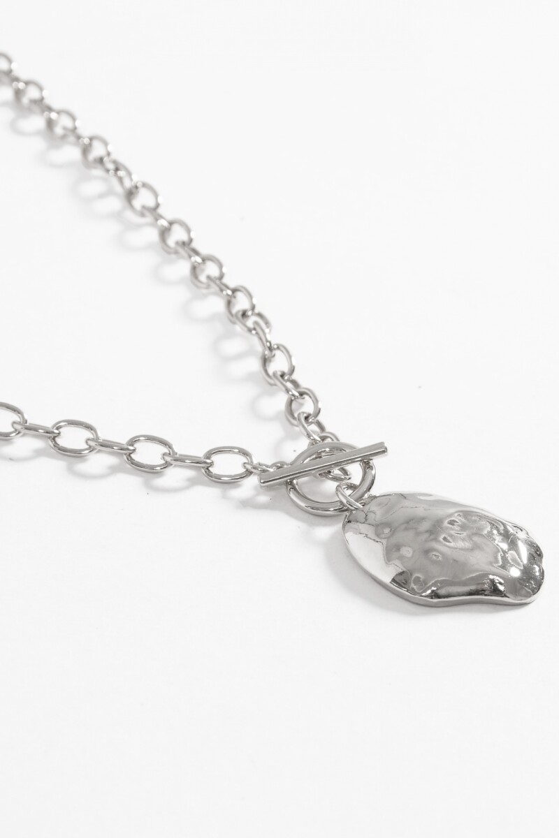 Collar cadena dije medalla plateado