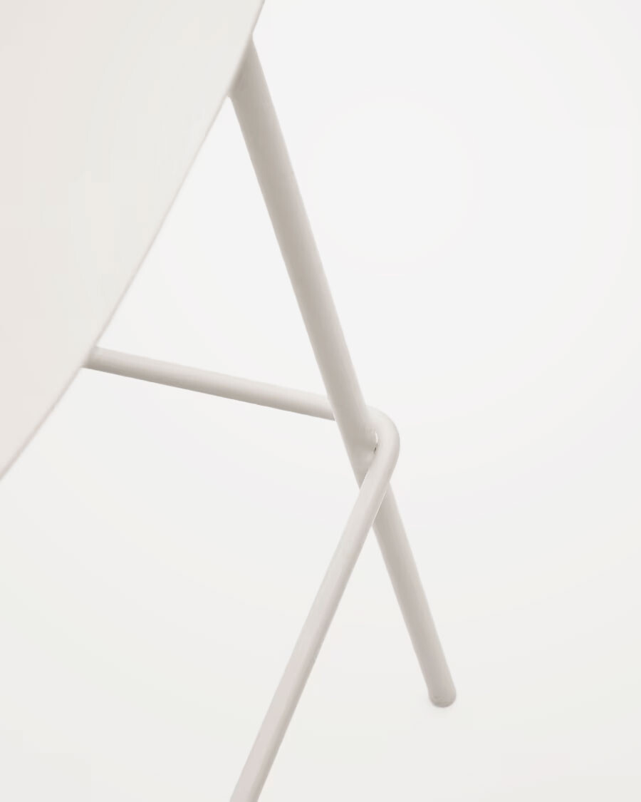 Taburete Altea negro y patas de acero con acabado beige 75 cm