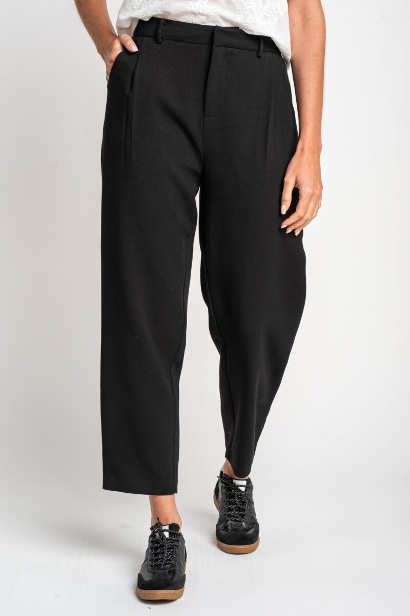 Pantalón Con Pinzas Negro