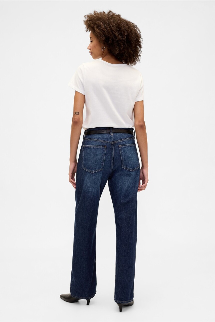 Jean Relaxed Straight Mujer Dark Wash