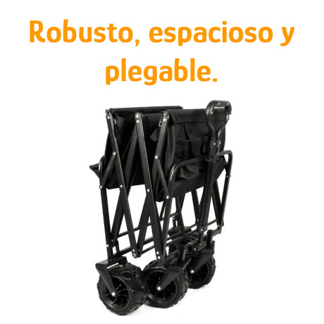 Carro Plegable Reforzado Camping Expandible Rueda de 8cm Negro